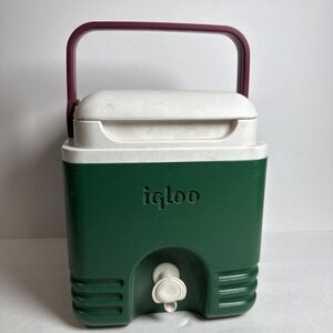 VTG Igloo Beverage Cube 1 Gallon Ice‎ Cooler Water Jug Spout Green USA